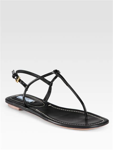 prada thong|Prada Patent Thong Sandal, Black .